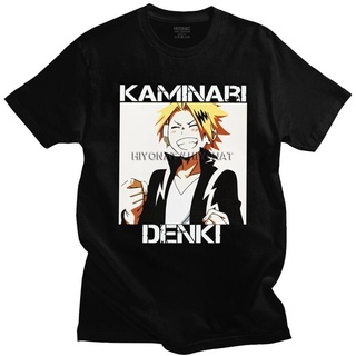 Moda My Hero Academia Kaminari Denki Camiseta De Los Hombres De Manga Corta De Algodón T-shirt Anime Harajuku Tee Tops Camisetas