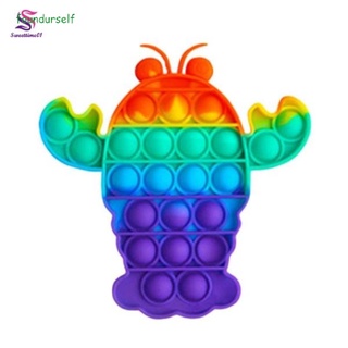 Gran tamaño Push Pop It juego Fidget juguete de silicona arco iris tablero de ajedrez burbuja Popper Figet juguetes sensoriales alivio del estrés regalos (7)