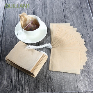 QUILLAN1 bolsa de té portátil Natural colador de té infusor de café 100 unids/lote desechable ecológico para hierbas té suelto no tóxico con bolsas de filtro de cordón/Multicolor