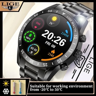 LIGE 2022 Smart Watch Hombres Siempre Pantalla El Tiempo Bluetooth Llamada Local Música Smartwatch 454 * 454 HD Para Huawei Xiaomi + Box