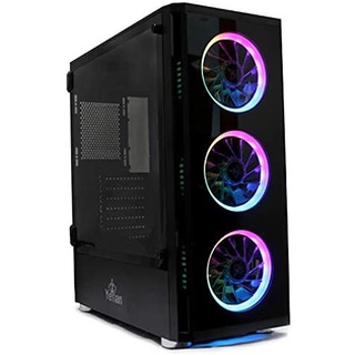 Gabinete Gaming Yeyian Shadow 2200, ATX, cristal templado, filtro de polvo de metal, ncluye 3 ventiladores RGB, control