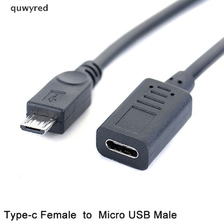 quwyred usb type-c hembra a micro usb macho conector otg adaptador de cable mx