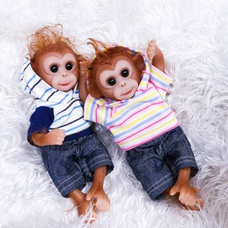 t* muñecas nutritivas 26 cm bebé hecho a mano regalo niño mini juguete lindo simulación realista ojos 3d suave realista mono silicona