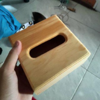 Caja de madera/MINI caja de madera de madera lisa/caja de pañuelos minimalista 1 kg carga 3 piezas