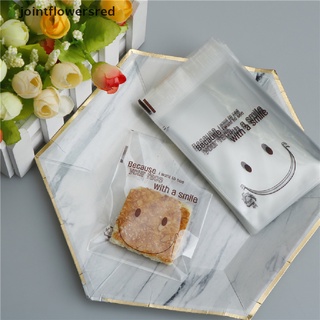 jo7mx 100pcs lindo sonrisa cara galletas bolsas autoadhesivas plástico galletas bolsa de embalaje martijn
