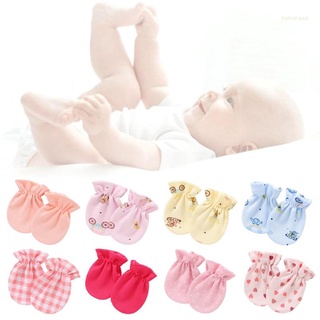Haha 1 par de guantes de algodón suave antiarañazos para bebés, protección para recién nacidos, manoplas para rasguños, protector de mano