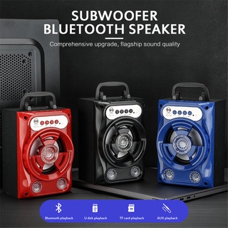 Altavoz Bluetooth portátil con micrófono, dispositivo recargable de luz LED a color (9)