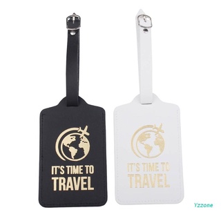 yzz Es Hora De Viajar Cuero PU Equipaje Etiquetas Protección Privacidad Bolsa De Viaje Maleta