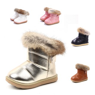 Komfyea niños zapatos de invierno niños niñas lindo Color puro Bunny Villus niñas botas de nieve