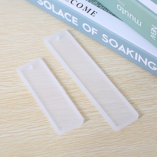 2 unids/set rectángulo de silicona marcapáginas molde, diy marcador molde hacer resina epoxi joyería diy artesanía silicona transparente molde