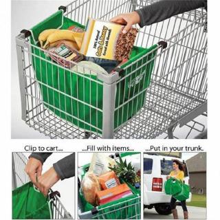 Bolsas de compras plegables reutilizables Eco comestibles agarre Clip a carro bolsa de asa (4)
