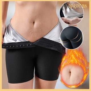 (fgj45667.mx) mujeres sudoración elástica cintura entrenador control de barriga fitness leggings pantalones cortos