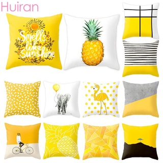 Funda de cojín decorativa amarilla: funda de almohada para sofá Bantal, diseño cuadrado, diseño de Kusyen