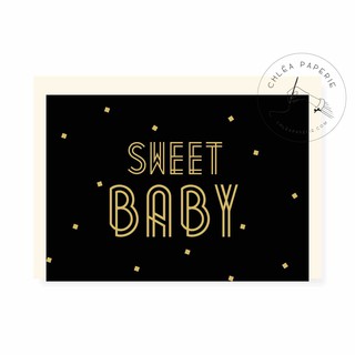 Tarjeta de felicitación/bebé/dulce bebé oro