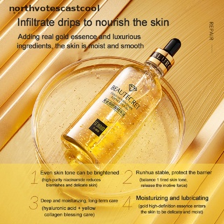 Northvotescastcool 24K Gold Niacinamide Face Essence Moisturizing Anti-Aging Wrinkle Hyaluronic NVCC