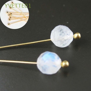 yvette01 suministros t-pins oro plata color joyería hallazgos cabeza pines diy perlas redondas de cobre 20 25 30 mm fabricación de pendientes/multicolor