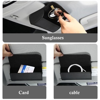 gafas de coche caso colgante visera de sol coche gafas de sol de almacenamiento de cuero factura gafas de coche titular de la tarjeta l8u2 (3)