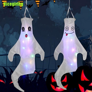 [m]halloween fantasma windsock led luz colgante fantasma fantasma flagprops decoraciones