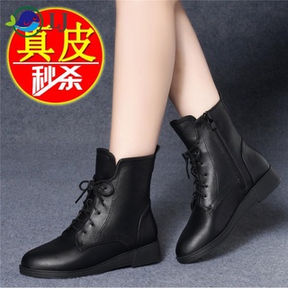 ◆✲❈Italian leather short boots women s flat bottom 2021 new Martin boots women s British style spring and autumn single boots all-match women s boots