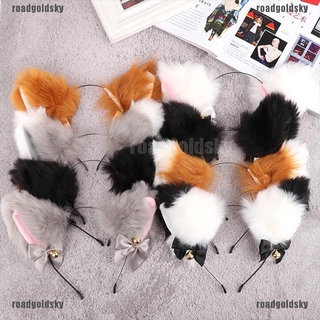 roadgoldsky 15 colores hermosa mascarada de halloween orejas de gato cosplay pajarita campana headwear bkl (1)