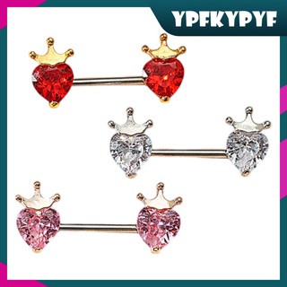[venta caliente] 3 piezas de cristal corazón pezón barbells anillos cuerpo joyería para mujeres de ancho uso