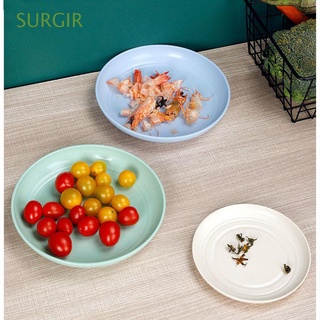 surgir placa de plástico hogar bandeja plato fruta ligero nórdico trigo paja hueso vegetal platos de cena/multicolor