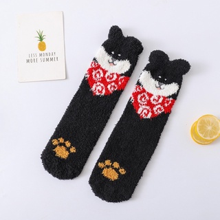 Pantuflas de color Rosa/calcetines lindos con orejas Para invierno/perros (9)