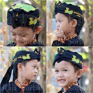 Blangkon tigre bordado Ali niño talla - Iket Totopong Bendo Iket Sundanese bordado tigre Ali Cirebon