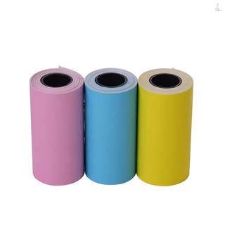 ♥para♥papel adhesivo de Color imprimible rollo de papel térmico directo con autoadhesivo 57*30 mm (2.17*1.18 pulgadas) para PeriPage A6 bolsillo impresora térmica para PAPERANG P1/P2 Mini impresora fotográfica, 3 rollos