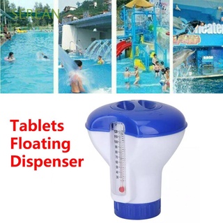 SEREAN Household Tablets Floating Dispenser Multifunctional With Temperature Thermometer Swimming Pool New Hot Tub Water Filter Floater Spa Chlorine Bromine
