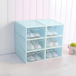 qkc] Storage Box Colourful PP Plastic Shoes Box Household Foldable Movable Clear Shoes Storage Box Colourful Storage Box