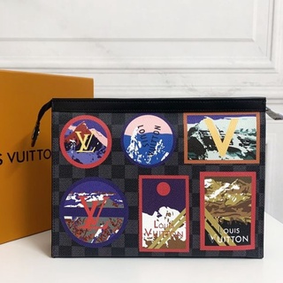 Clutch Louis Vuitton LV de alta calidad, billetera de hombre, bolso de cuero de moda 61692 tarjetero