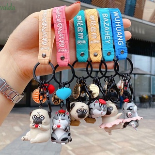 VALDA Creativo Llaveros coreanos Accesorios para llaves de coche Bolsa colgante de joyería Mujeres llaveros Garra Corazón Mochila colgante Personalidad Lindo Perro Gato bailando (1)
