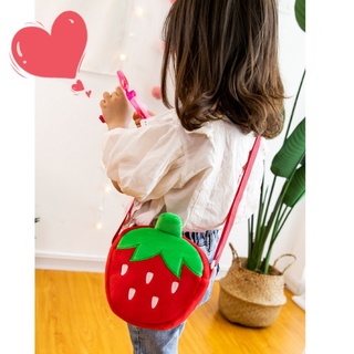 Niñas estudiante de un hombro inclinar bolsa de felpa de los niños suave zanahoria fresa bolsa lindo juguetes bolsa en Kindergarten bolsa para niñas