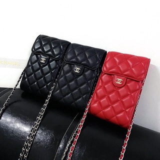 Luxury brand classic plaid counter high-quality leather with non-slip lanyard cosmetic bag. Coin Purse. Universal mobile phone bag. Applicable to all mobile phone models of 6.7 inches or less