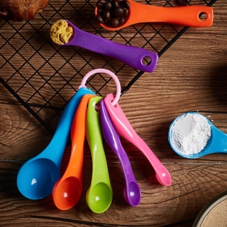 [HP] 5 pzs/juego de tazas medidoras de plástico coloridas para hornear pasteles de azúcar (1)