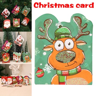Mini Christmas Cards Wishing Cards Blank Note Cards Greeting Cards Festival with Golden Hanging Loop for Party Decor