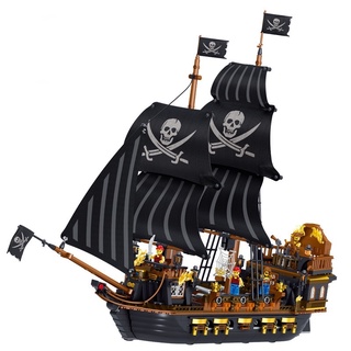 Mytopshop 1352PCS MOC Black Pearl Ship Boat Pirates Building Block Brick Figures Model Toys Gift Set Kids Compatible With LEGO