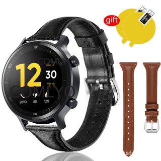 🙌 Nueva correa para realme watch s smart watch band cuero pulsera pulsera smartwatch banda con realme s pro protector de pantalla película DVtq