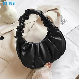 [Meifu3] verano plisado bolsos de las mujeres de la PU nube bolsas de ocio axila bolsa de hombro (6)