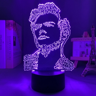 Harry Styles figura 3d luz de noche regalo para Fans dormitorio decoración luz Led Sensor táctil cambio de Color trabajo lámpara de escritorio Harry Styles