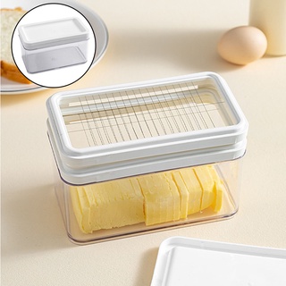 2 en 1 sellado cuadrado plato de mantequilla con tapa de mantequilla caja de almacenamiento de mantequilla cortador caja de suministros de cocina