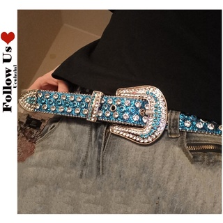 Punk Rock Cristal Tachonado Cinturón De Los Hombres Mujeres Occidental Vaquero Con Diamante Bing Y2K Rhinestone Disco E Niñas Para Jeans