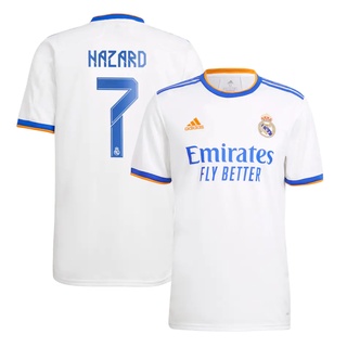 Alta calidad 2021-2022 Real Madrid jersey Hazard 7 en casa jersey de fútbol en casa jersey de fútbol camisa de entrenamiento para hombres adultos impresión