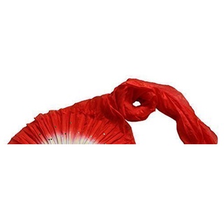 1.8m hecho a mano bailando seda bambú largo fans rojo (2)