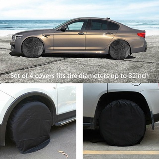 Plnt 4 piezas cubierta protectora Universal negra/duradera flexible/duradera Para neumático De coche (3)