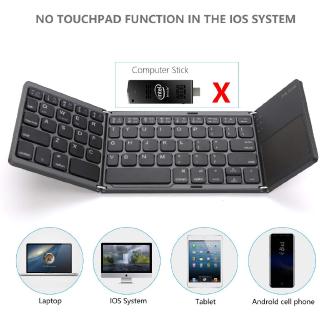 teclado bluetooth plegable, bolsillo portátil mini teclado inalámbrico con touchpad para android, windows, pc, mesa, ipad (1)