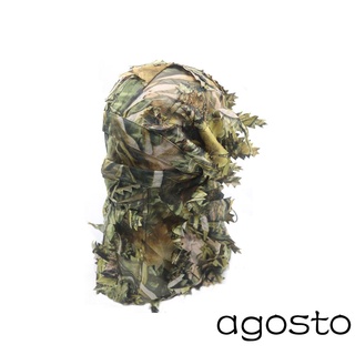 ✲Cq❃3d Jungle camuflaje turbante camuflaje Skullies árbol impresión sombrero al aire libre transpirable máscara capucha francotirador juego