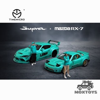 TimeMicro 1:64 Mazda RX-7 Rocket Bunny Pandem /LBWK LB Performance Toyota Supra azul modelo de coche (1)