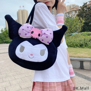 [venta caliente]lindo bolso de felpa kuromi/mujeres niñas kawaii bolsos de hombro mini monedero suave (1)